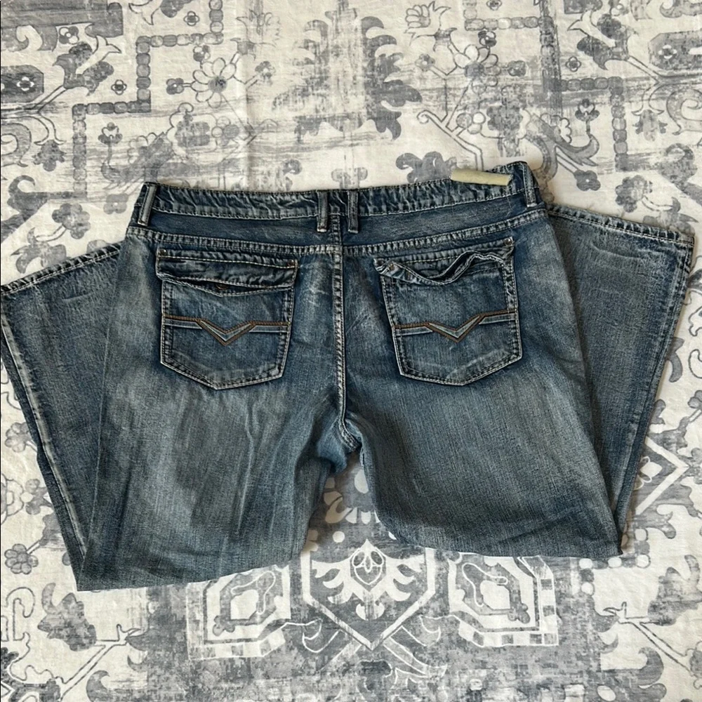 Buffalo David Bitton Relaxed Acid Washed Blue Jeans - Picture 2 of 15